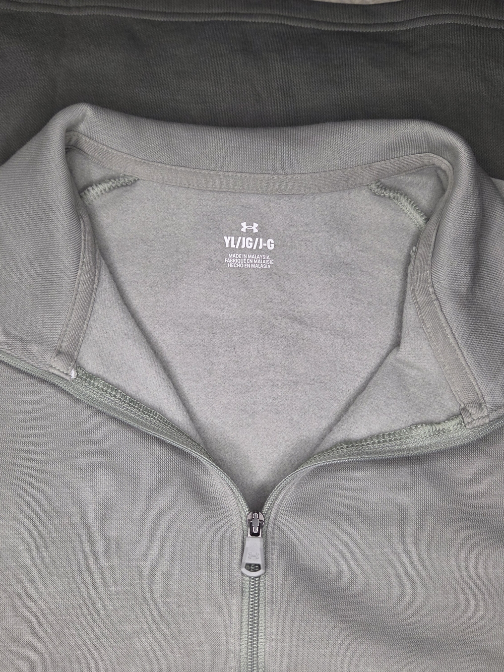 Under Armour Youth Grey Light Sage Quarter-Zip Pull-Over
